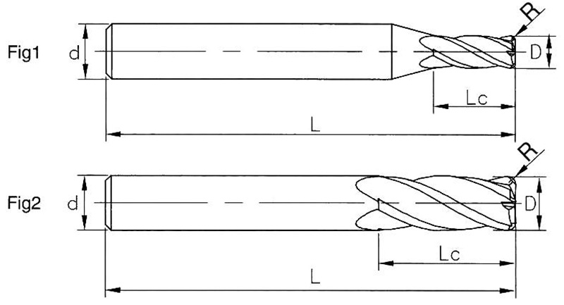 HRC45 Corner Radius End Mills 4 Flute 07