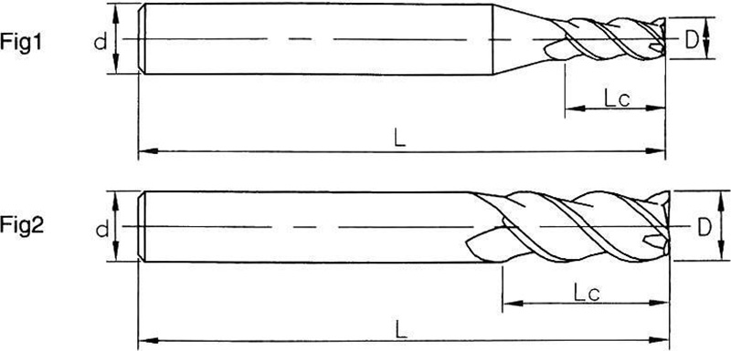 HRC45 End Mills for Aluminum 3Flute 01